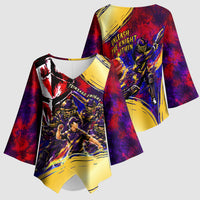 Trinbago Knight Riders Cricket Kimono Sleeve Blouse Trinidad and Tobago Unleash The Knight Brush Stroke