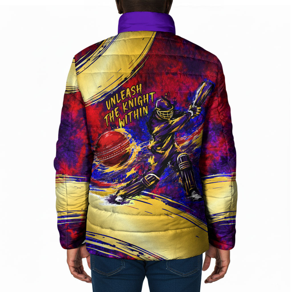 Trinbago Knight Riders Cricket Padded Jacket Trinidad and Tobago Unleash The Knight Brush Stroke