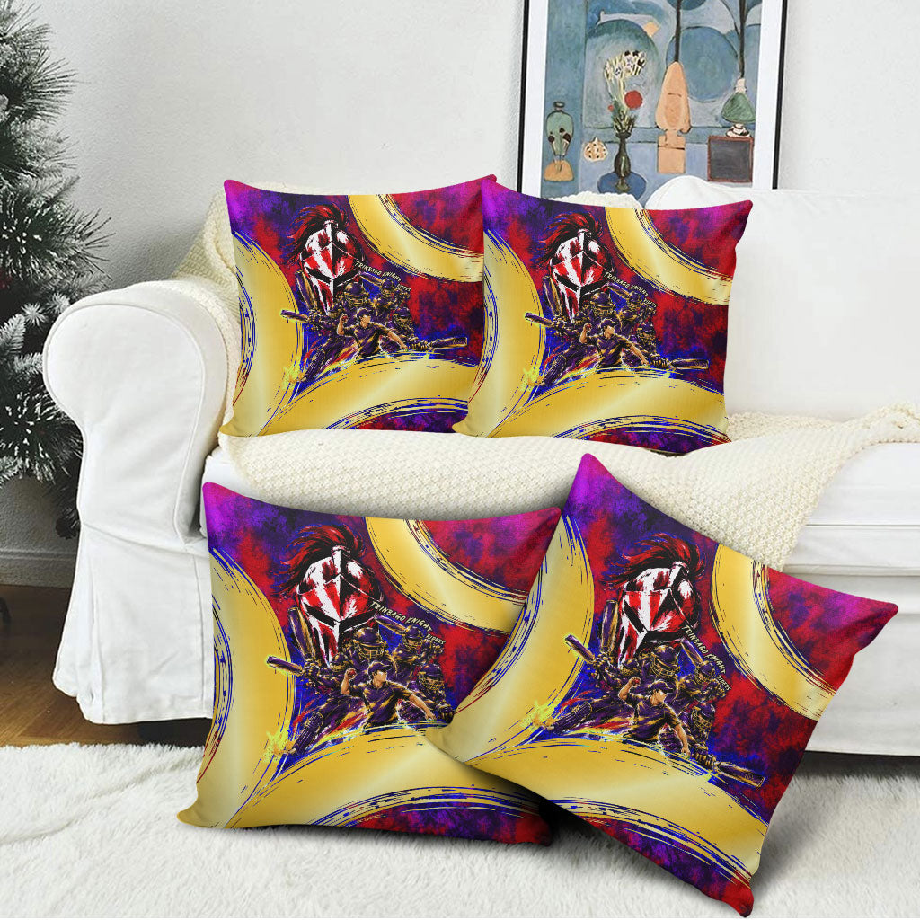 Trinbago Knight Riders Cricket Pillow Cover Trinidad and Tobago Unleash The Knight Brush Stroke
