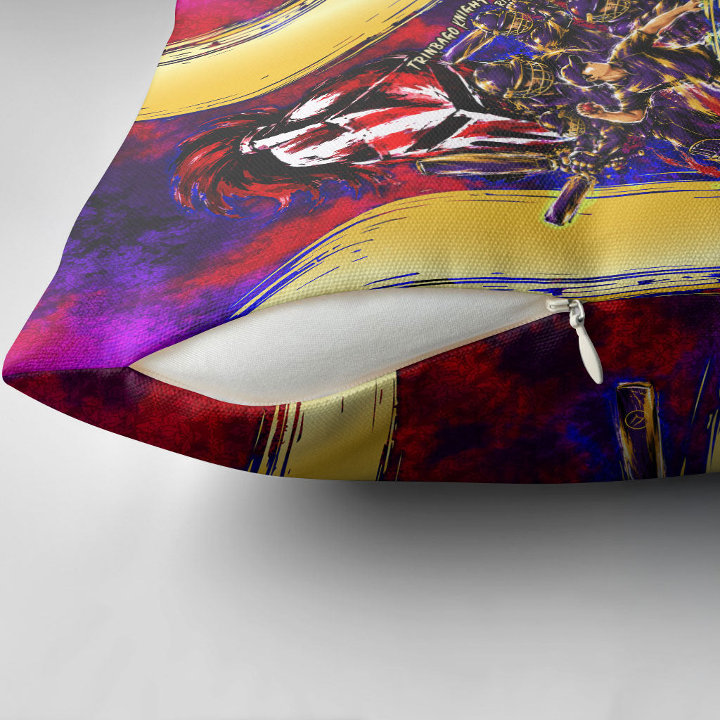 Trinbago Knight Riders Cricket Pillow Cover Trinidad and Tobago Unleash The Knight Brush Stroke