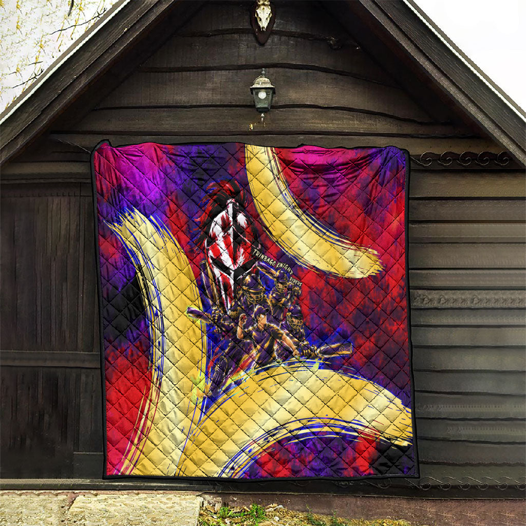 Trinbago Knight Riders Cricket Quilt Trinidad and Tobago Unleash The Knight Brush Stroke