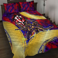 Trinbago Knight Riders Cricket Quilt Bed Set Trinidad and Tobago Unleash The Knight Brush Stroke