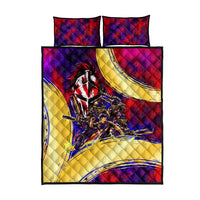 Trinbago Knight Riders Cricket Quilt Bed Set Trinidad and Tobago Unleash The Knight Brush Stroke