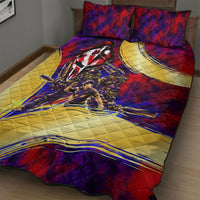 Trinbago Knight Riders Cricket Quilt Bed Set Trinidad and Tobago Unleash The Knight Brush Stroke
