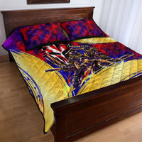 Trinbago Knight Riders Cricket Quilt Bed Set Trinidad and Tobago Unleash The Knight Brush Stroke