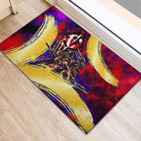 Trinbago Knight Riders Cricket Rubber Doormat Trinidad and Tobago Unleash The Knight Brush Stroke