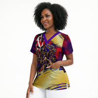 Trinbago Knight Riders Cricket Scrub Top Trinidad and Tobago Unleash The Knight Brush Stroke
