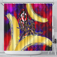 Trinbago Knight Riders Cricket Shower Curtain Trinidad and Tobago Unleash The Knight Brush Stroke