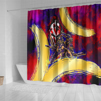 Trinbago Knight Riders Cricket Shower Curtain Trinidad and Tobago Unleash The Knight Brush Stroke
