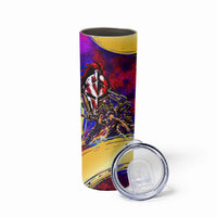 Trinbago Knight Riders Cricket Skinny Tumbler Trinidad and Tobago Unleash The Knight Brush Stroke