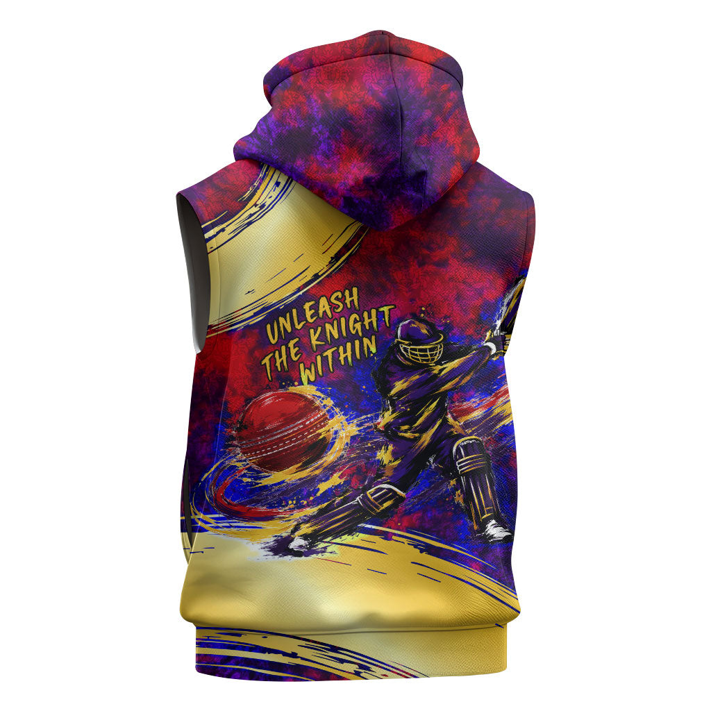 Trinbago Knight Riders Cricket Sleeveless Hoodie Trinidad and Tobago Unleash The Knight Brush Stroke