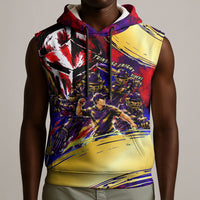 Trinbago Knight Riders Cricket Sleeveless Hoodie Trinidad and Tobago Unleash The Knight Brush Stroke