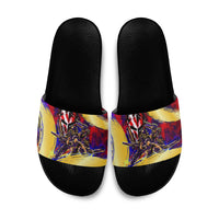 Trinbago Knight Riders Cricket Slide Sandals Trinidad and Tobago Unleash The Knight Brush Stroke