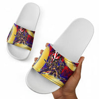 Trinbago Knight Riders Cricket Slide Sandals Trinidad and Tobago Unleash The Knight Brush Stroke