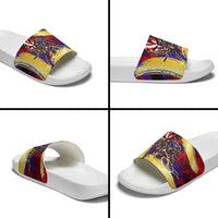 Trinbago Knight Riders Cricket Slide Sandals Trinidad and Tobago Unleash The Knight Brush Stroke