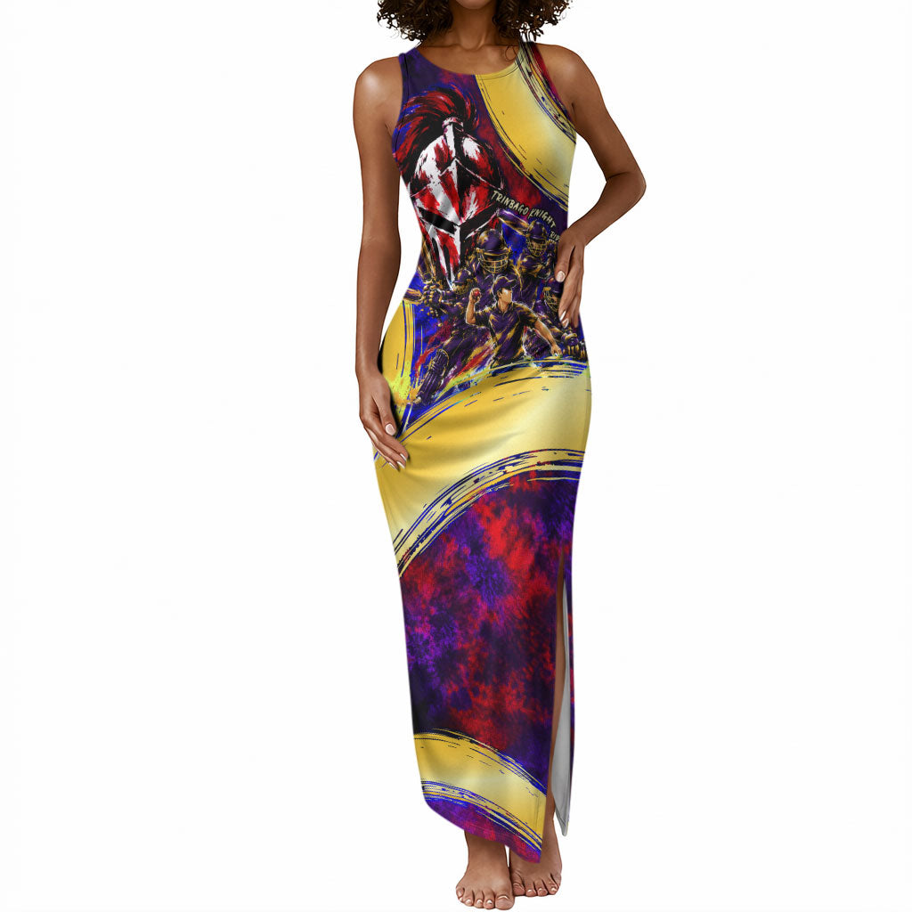 Trinbago Knight Riders Cricket Tank Maxi Dress Trinidad and Tobago Unleash The Knight Brush Stroke
