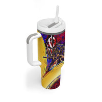 Trinbago Knight Riders Cricket Tumbler With Handle Trinidad and Tobago Unleash The Knight Brush Stroke