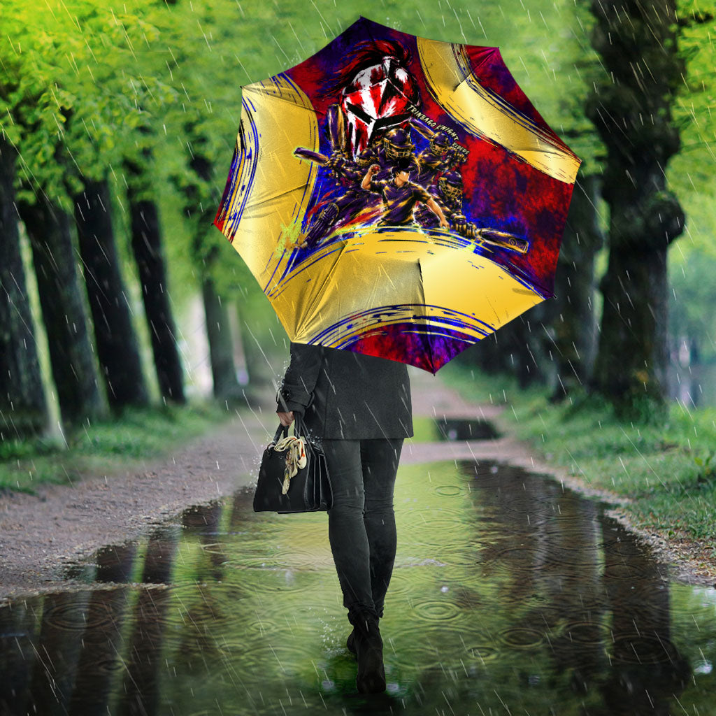 Trinbago Knight Riders Cricket Umbrella Trinidad and Tobago Unleash The Knight Brush Stroke