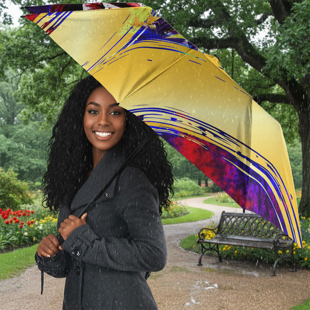 Trinbago Knight Riders Cricket Umbrella Trinidad and Tobago Unleash The Knight Brush Stroke