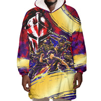 Trinbago Knight Riders Cricket Wearable Blanket Hoodie Trinidad and Tobago Unleash The Knight Brush Stroke