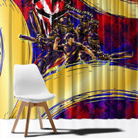 Trinbago Knight Riders Cricket Window Curtain Trinidad and Tobago Unleash The Knight Brush Stroke
