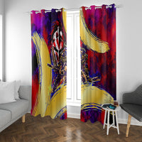 Trinbago Knight Riders Cricket Window Curtain Trinidad and Tobago Unleash The Knight Brush Stroke