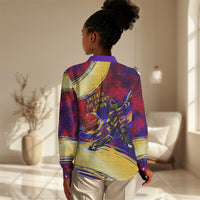 Trinbago Knight Riders Cricket Women Casual Shirt Trinidad and Tobago Unleash The Knight Brush Stroke