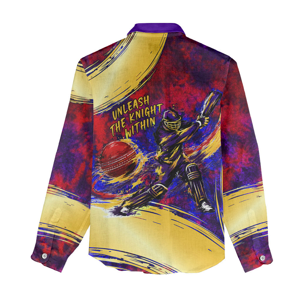 Trinbago Knight Riders Cricket Women Casual Shirt Trinidad and Tobago Unleash The Knight Brush Stroke
