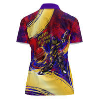 Trinbago Knight Riders Cricket Women Polo Shirt Trinidad and Tobago Unleash The Knight Brush Stroke