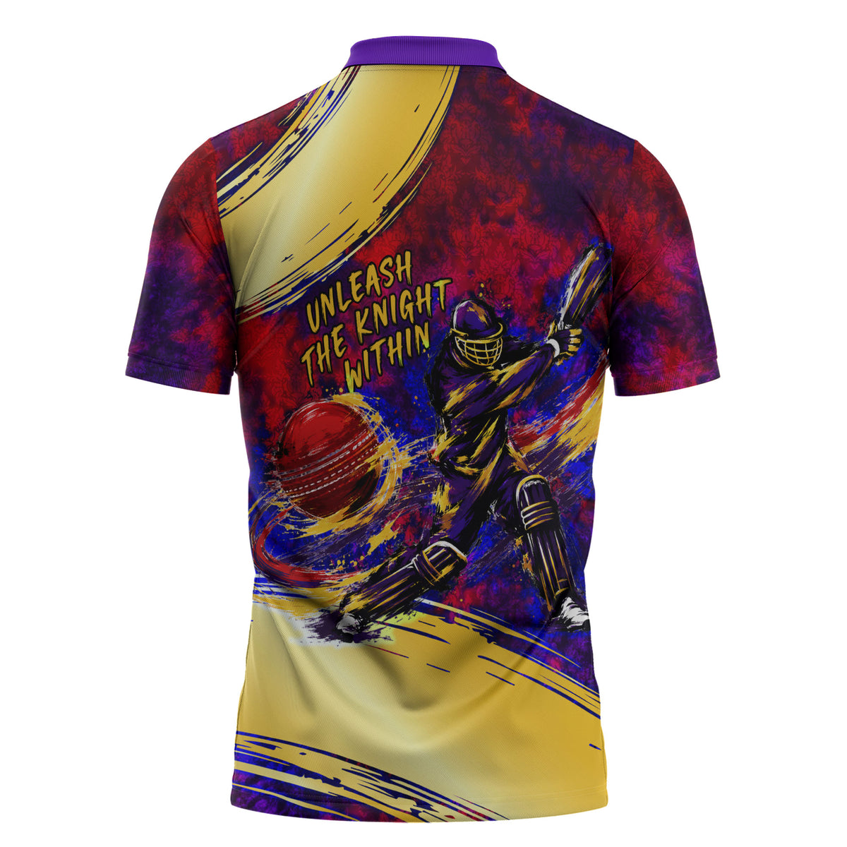 Trinbago Knight Riders Cricket Zipper Polo Shirt Trinidad and Tobago Unleash The Knight Brush Stroke