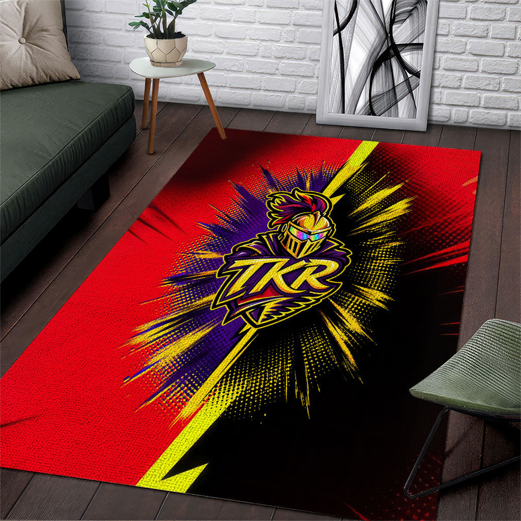 Trinidad and Tobago Cricket Area Rug Trinbago Knight Riders - Ride Or Die Comic Halftone