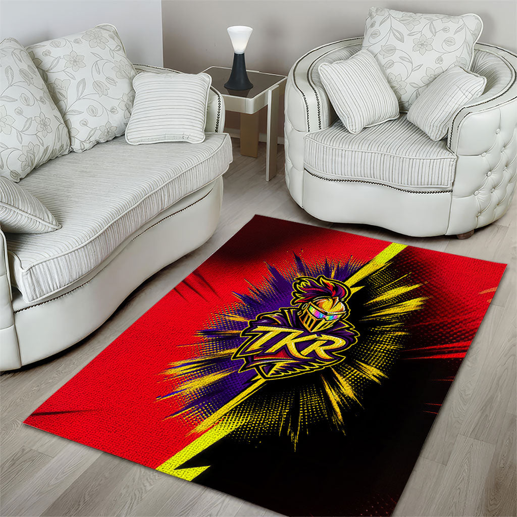 Trinidad and Tobago Cricket Area Rug Trinbago Knight Riders - Ride Or Die Comic Halftone