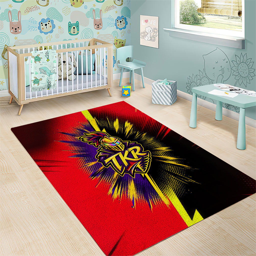 Trinidad and Tobago Cricket Area Rug Trinbago Knight Riders - Ride Or Die Comic Halftone