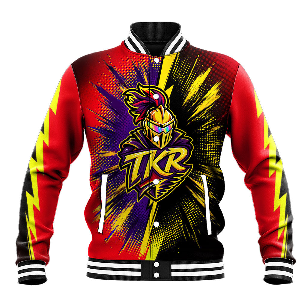 Trinidad and Tobago Cricket Baseball Jacket Trinbago Knight Riders - Ride Or Die Comic Halftone