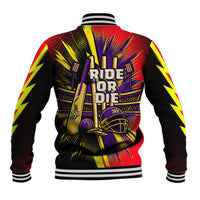 Trinidad and Tobago Cricket Baseball Jacket Trinbago Knight Riders - Ride Or Die Comic Halftone