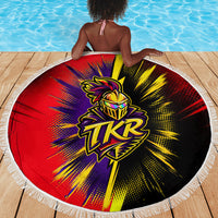 Trinidad and Tobago Cricket Beach Blanket Trinbago Knight Riders - Ride Or Die Comic Halftone