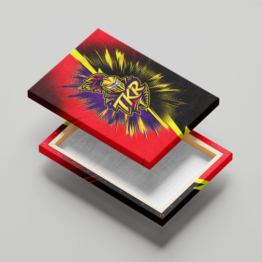 Trinidad and Tobago Cricket Canvas Wall Art Trinbago Knight Riders - Ride Or Die Comic Halftone
