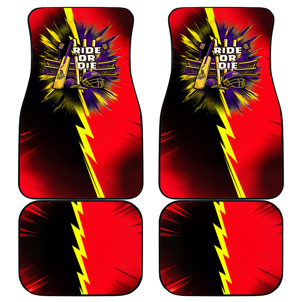 Trinidad and Tobago Cricket Car Mats Trinbago Knight Riders - Ride Or Die Comic Halftone