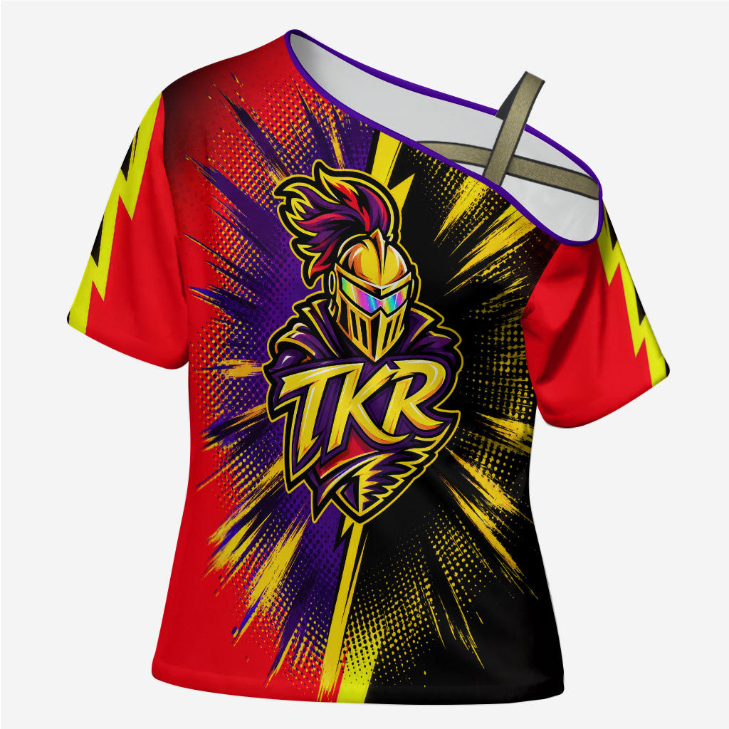 Trinidad and Tobago Cricket Cross Shoulder Shirt Trinbago Knight Riders - Ride Or Die Comic Halftone