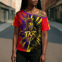 Trinidad and Tobago Cricket Cross Shoulder Shirt Trinbago Knight Riders - Ride Or Die Comic Halftone