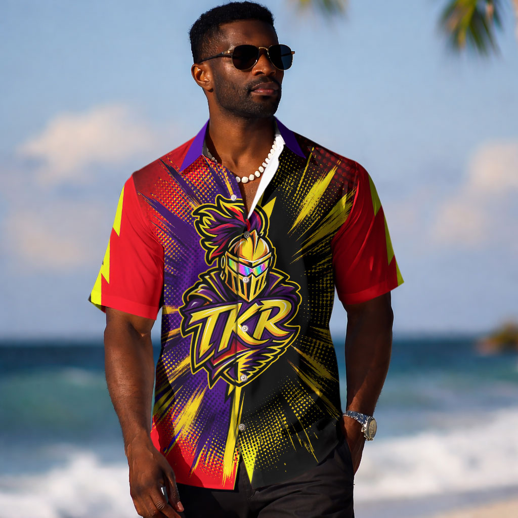 Trinidad and Tobago Cricket Hawaiian Shirt Trinbago Knight Riders - Ride Or Die Comic Halftone