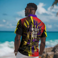 Trinidad and Tobago Cricket Hawaiian Shirt Trinbago Knight Riders - Ride Or Die Comic Halftone