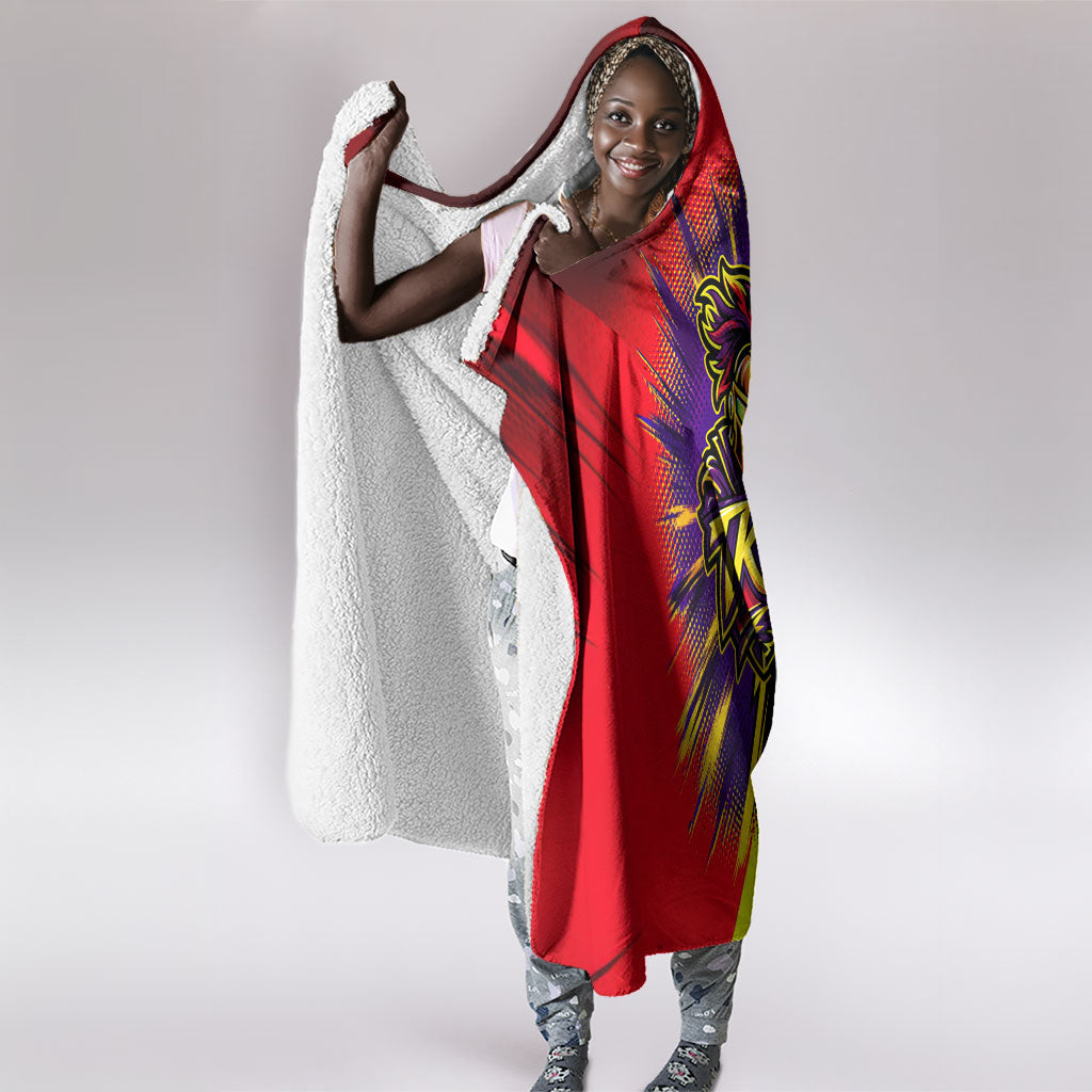 Trinidad and Tobago Cricket Hooded Blanket Trinbago Knight Riders - Ride Or Die Comic Halftone