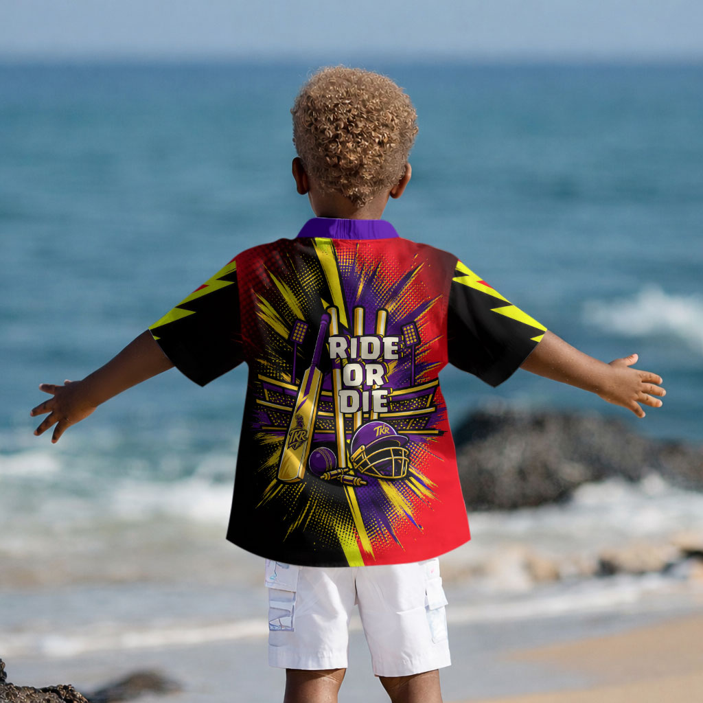 Trinidad and Tobago Cricket Kid Hawaiian Shirt Trinbago Knight Riders - Ride Or Die Comic Halftone