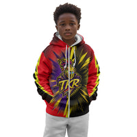Trinidad and Tobago Cricket Kid Hoodie Trinbago Knight Riders - Ride Or Die Comic Halftone