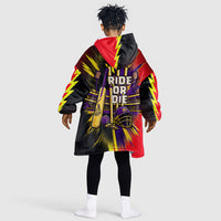 Trinidad and Tobago Cricket Kid Wearable Blanket Hoodie Trinbago Knight Riders - Ride Or Die Comic Halftone