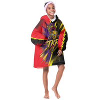Trinidad and Tobago Cricket Kid Wearable Blanket Hoodie Trinbago Knight Riders - Ride Or Die Comic Halftone
