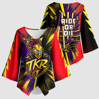 Trinidad and Tobago Cricket Kimono Sleeve Blouse Trinbago Knight Riders - Ride Or Die Comic Halftone