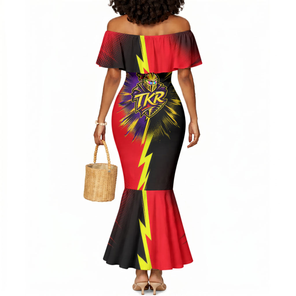 Trinidad and Tobago Cricket Mermaid Dress Trinbago Knight Riders - Ride Or Die Comic Halftone