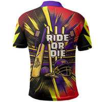 Trinidad and Tobago Cricket Polo Shirt Trinbago Knight Riders - Ride Or Die Comic Halftone